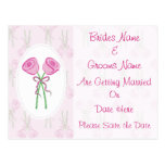 Pink Roses Wedding Save the Date Postcards