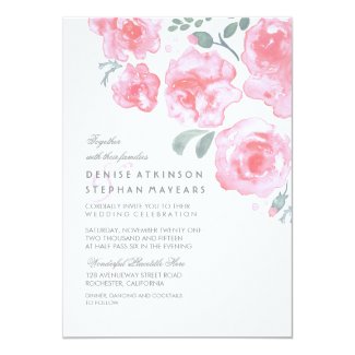 pink rose wedding invitations tropical papers