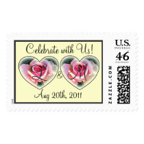 Pink RosesSave the date Stamp
