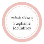 Pink rosette handmade custom label party favor stickers