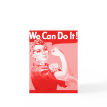 Pink Rosie the Riveter "We Can Do It!" Note Card by TerryBain Pink Rosie the Riveter "We Can Do It!" Note Card