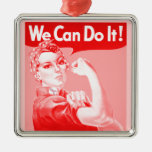 Pink Rosie the Riveter "We Can Do It!" Poster Christmas Tree Ornament