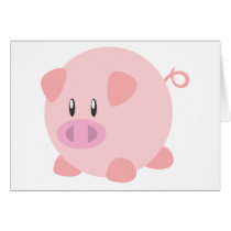 Pink Round Pig Cards