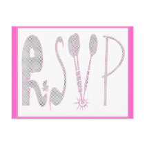 Pink RSVP Card postcards