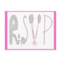 Pink RSVP Card postcards