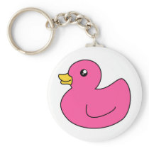 Pink Rubber Duck Keychain