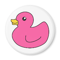 Pink Rubber Duck Fridge Magnet