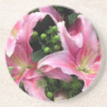Pink Rubrum Lilies Drink Coasters