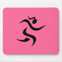 PINK Runner Girl Mousepad