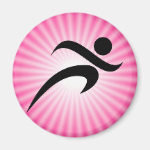Pink Running Fridge Magnets