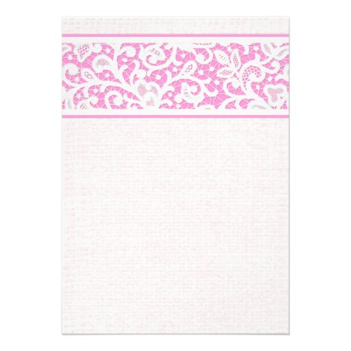 Pink Rustic Burlap Linen Bridal Shower Invitations