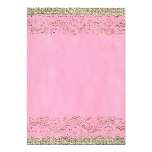 Pink Rustic Lace Bridal Shower Invitations