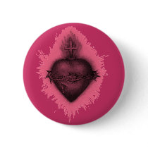 Pink Sacred Heart buttons