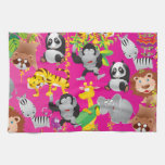 Pink Safari Jungle Animals Towel