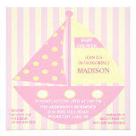 PINK SAILBOAT Baby Shower Custom Invitation