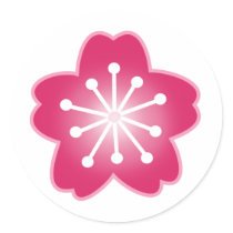 Pink Sakura Wedding Stickers by whimsydesigns Pink Sakura Wedding Stickers