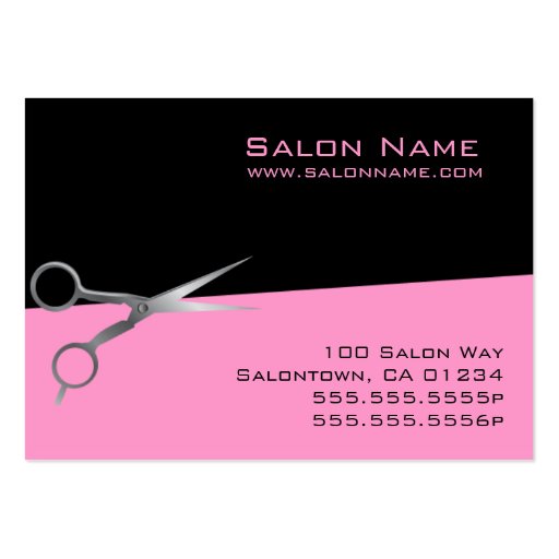 Pink Salon Business and Punch Cards Business Card (front side)