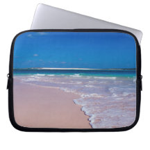 Pink sand beach at Conch Bay, Cat Island, Laptop Sleeve