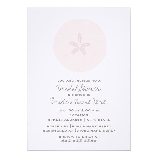 Pink Sand Dollar Bridal Shower Invitation