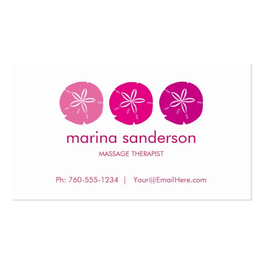 Pink Sand Dollar Business Cards (front side)