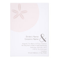 Pink Sand Dollar Wedding Invite From Bride & Groom