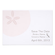 Pink Sand Dollar Wedding Save The Date Custom Announcements