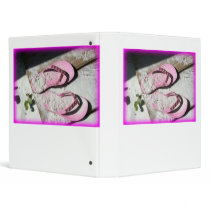 Pink sandy flip flop sandals on Florida beach Binders