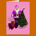 Pink Santa Claus cards