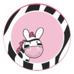 PINK SASSY ZEBRA STRIPE Envelope Seals Sticker
