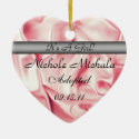 Pink Satin Adoption Announcement Keepsake Christmas Ornaments
