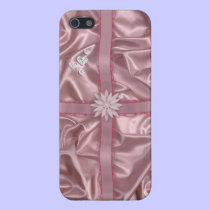 Pink Satin and Hearts iPhone 5 Case iphone cases