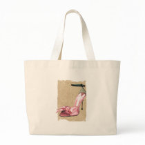 Pink Satin Ankle Straps on Safari bags