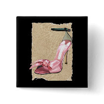Pink Satin Ankle Straps on Safari