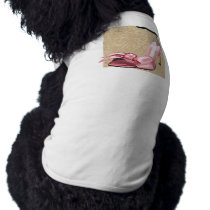 Pink Satin Ankle Straps on Safari Dog T-shirt