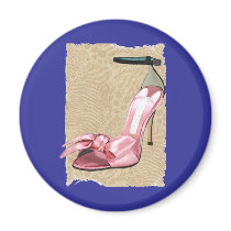 Pink Satin Ankle Straps on Safari Magnet