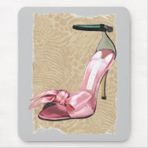 Pink Satin Ankle Straps on Safari mousepads by ElainePlesser Pink Satin Ankle Straps on Safari mousepads