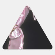 pink satin ballet toe shoes stickers
