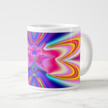 Pink Satin Bow-Tie Fractal Extra Large Mugs