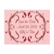 Pink Save the Date Card postcards