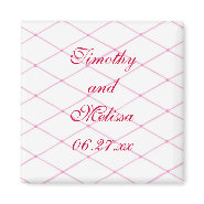 Pink Save the date Magnets, CrissCross magnet
