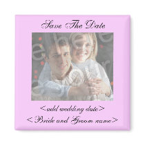 Pink Save The Date Photo Magnet