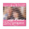 Pink save the date wedding announcement photo magnets