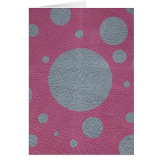 Pink Scattered Spots on Grey Leather Texture Cards