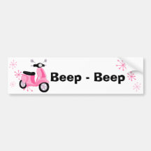 Pink Scooter Bumper Stickers