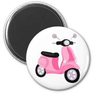 Pink Scooter Fridge Magnets