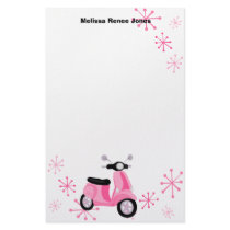Pink Scooter Custom Stationery