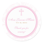Pink Scroll Cross Address Label/Favor Sticker