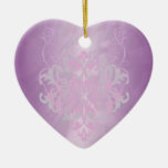 Pink Scroll Heart Ornament