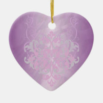 Pink Scroll Heart Ornament