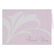 Pink Scroll Thank You Card